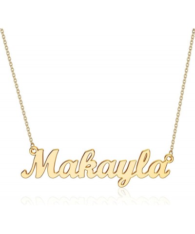 Name Necklace for Women Girls, 14K Gold Plated Personalized Necklaces for Women Name Jewelry, Gold Nameplate Necklaces for Te...