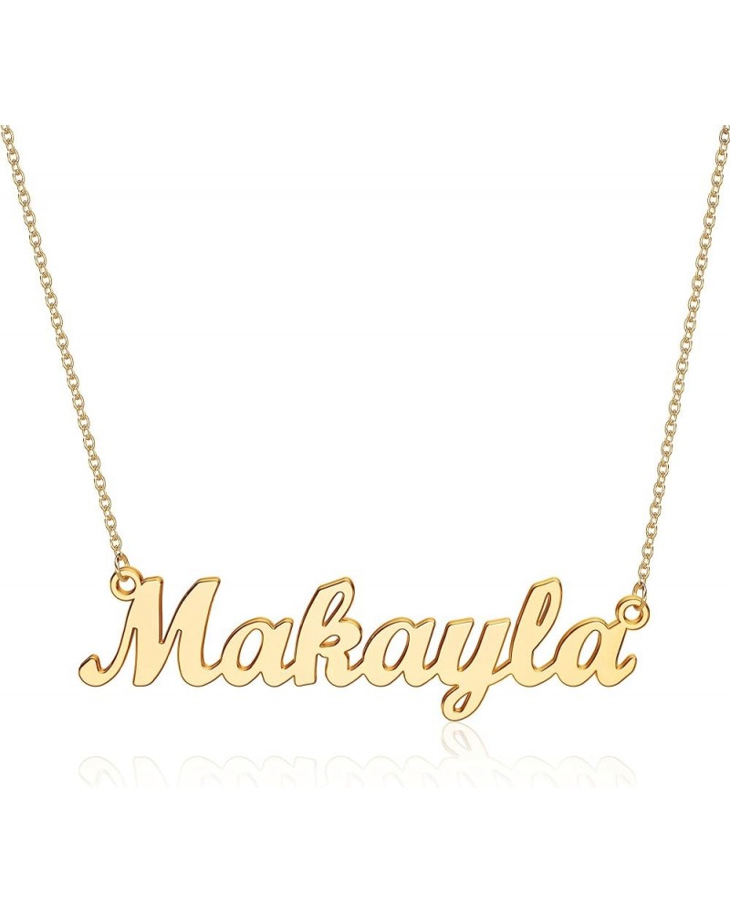 Name Necklace for Women Girls, 14K Gold Plated Personalized Necklaces for Women Name Jewelry, Gold Nameplate Necklaces for Te...