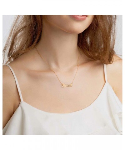 Name Necklace for Women Girls, 14K Gold Plated Personalized Necklaces for Women Name Jewelry, Gold Nameplate Necklaces for Te...