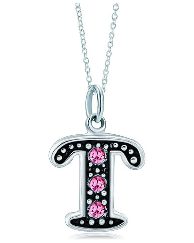 Pink Letter A-Z Alphabet Initial Charms Bead Necklace Pendant T $9.35 Bracelets