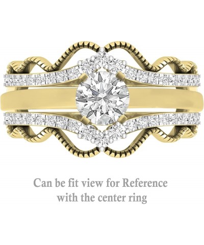 0.33 Carat (ctw) Round White Diamond Double Chevron Enhancer Guard Wedding Ring for Women in 10K Gold Yellow Gold 10 $206.22 ...