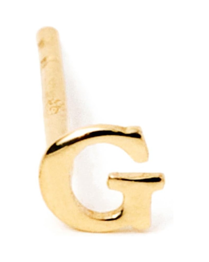 14K Solid Gold Initial Earring for Women | 14k Gold Letter Stud Earring, A -Z, All Letters G $35.42 Earrings