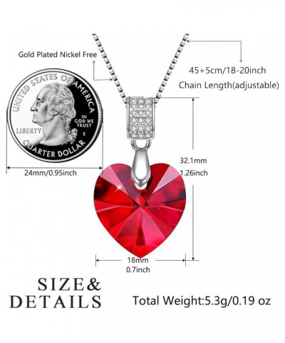 Women's Heart Crystal Jewelry Set Collection,Love Heart Necklaces and Earrings Jewelry Sets 14K Rhodium Tone Plated Crystals ...