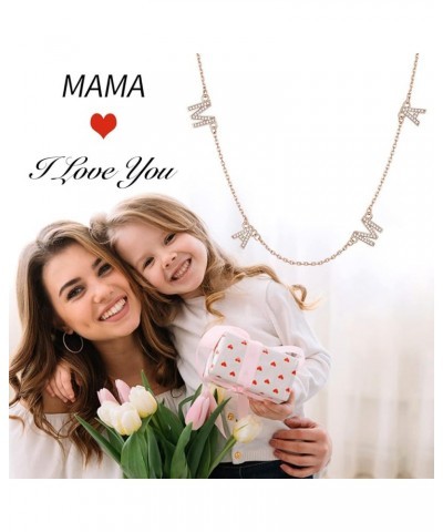 Mama Necklaces for Women, 925 Sterling Silver Dainty Mom Jewelry Mothers Day Gifts for Mom New Mom (with Gift Box) Rose Gold ...