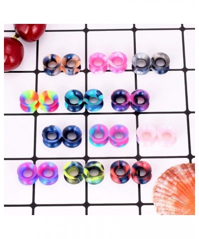 30pcs/22pcs Colorful Silicone Gauges Plugs Double Flared Flexible Tunnels Ear Skin Stretcher Kit Piercing 3mm-25mm 24pcs, 2g(...