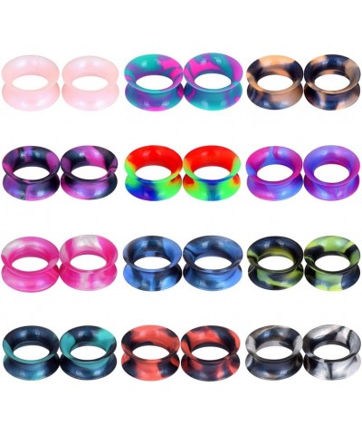 30pcs/22pcs Colorful Silicone Gauges Plugs Double Flared Flexible Tunnels Ear Skin Stretcher Kit Piercing 3mm-25mm 24pcs, 2g(...