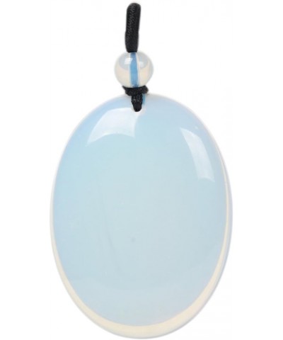 Crystal Gemstone Healing Quartz 40mm Flatback Oval Braided Cord Necklace 22 Synthetic Opalite $8.11 Necklaces