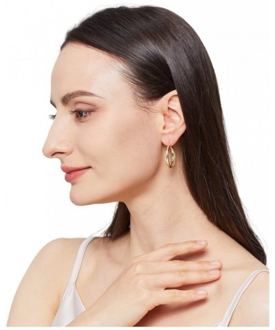 Fashion Noble Style 14K Gold Plated Hoop Earrings 3 Circles Round Shape For Party Hoop $11.93 Earrings