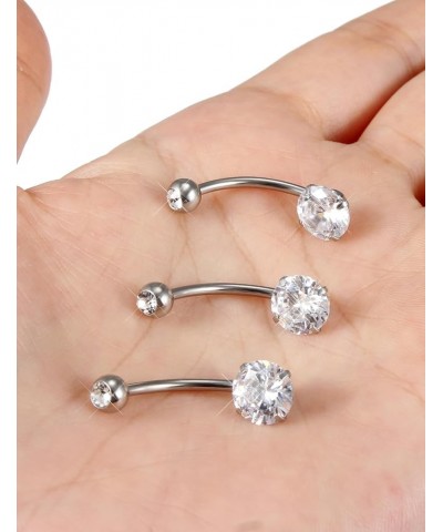 14G Belly button ring 6mm-14mm Surgical Steel belly rings for women men belly piercing jewelry Extra long belly button rings ...