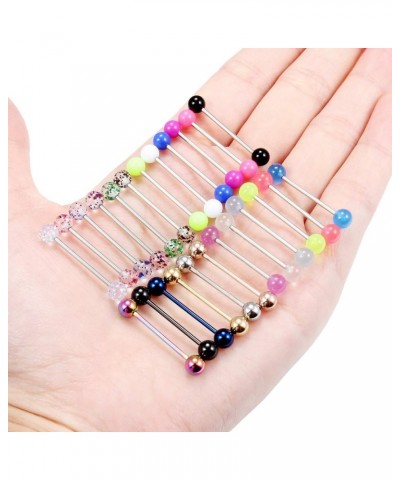 24-48PCS 16G Nipple Rings Straight Barbells Surgical Steel Tongue Rings Nipplerings Body Piercing Jewelry for Women Men 14-22...