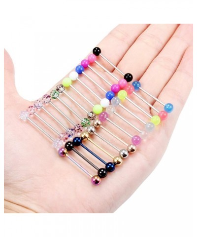 24-48PCS 16G Nipple Rings Straight Barbells Surgical Steel Tongue Rings Nipplerings Body Piercing Jewelry for Women Men 14-22...