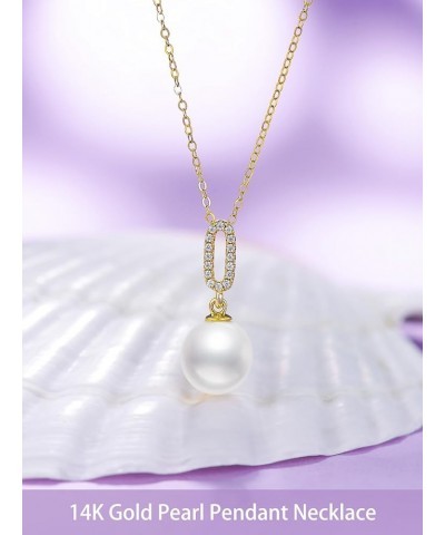 14k Real Gold Single Freshwater Cultured Pearl Choker Necklaces with Moissanite for Women Her Mom Jewelry Gifts Pearl-10 $59....