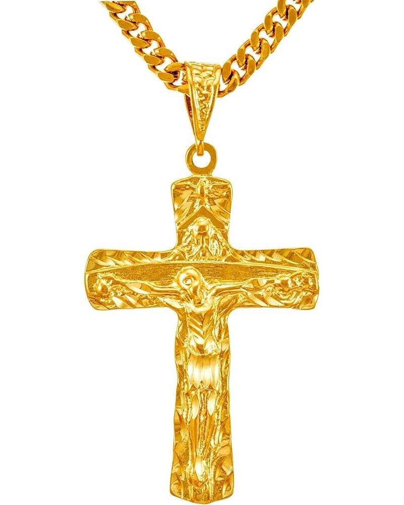 Extra Large Modern Crucifix Necklaces for Men & Women 24k Real Gold Plated Extra Large Modern Diamond Cut Crucifix $41.78 Nec...