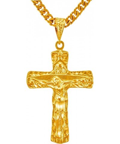 Extra Large Modern Crucifix Necklaces for Men & Women 24k Real Gold Plated Extra Large Modern Diamond Cut Crucifix $41.78 Nec...