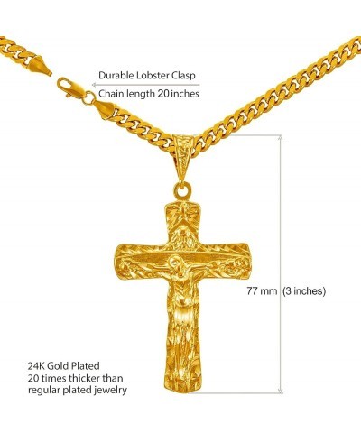 Extra Large Modern Crucifix Necklaces for Men & Women 24k Real Gold Plated Extra Large Modern Diamond Cut Crucifix $41.78 Nec...