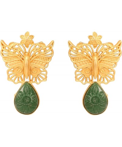 Indian Bollywood Artistic large stud designer Earrings jewelry in Gold or Silver Tone For Women. DK29 Green $11.59 Earrings