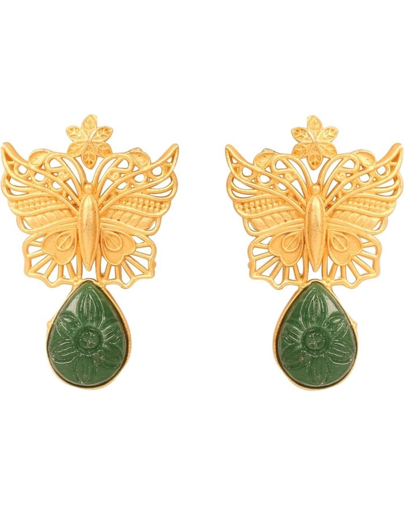 Indian Bollywood Artistic large stud designer Earrings jewelry in Gold or Silver Tone For Women. DK29 Green $11.59 Earrings