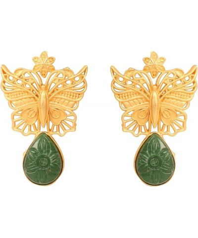 Indian Bollywood Artistic large stud designer Earrings jewelry in Gold or Silver Tone For Women. DK29 Green $11.59 Earrings