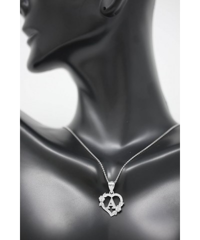 Sterling Silver Initial Heart Pendant for Women 20.0 Inches O $24.18 Necklaces