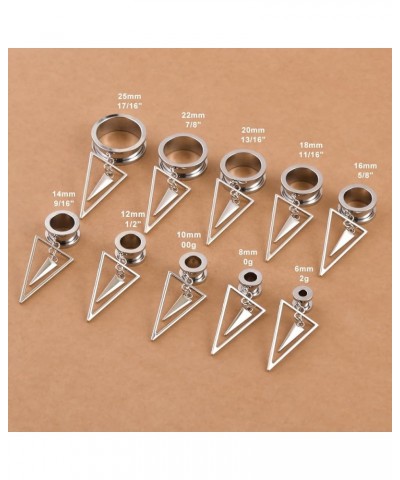 1 Pair Stainless Steel Ear Gauges Piercing Jewelry Geometric Ear Dangle Plugs Tunnels for Women's Simple and Versatile Style ...