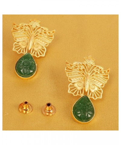 Indian Bollywood Artistic large stud designer Earrings jewelry in Gold or Silver Tone For Women. DK29 Green $11.59 Earrings