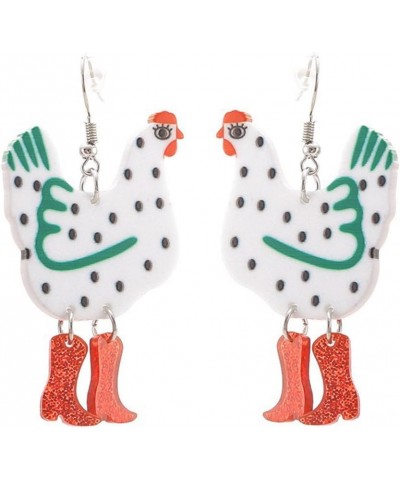 Cute Acrylic Animal Drop Earrings Funny Colorful Boots Chicken Hen Duck Goose Drop Dangle Earrings for Women Girls Jewelry Gi...