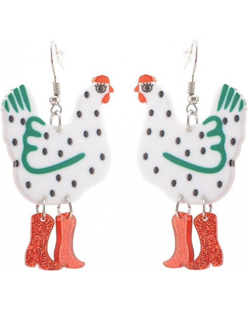 Cute Acrylic Animal Drop Earrings Funny Colorful Boots Chicken Hen Duck Goose Drop Dangle Earrings for Women Girls Jewelry Gi...