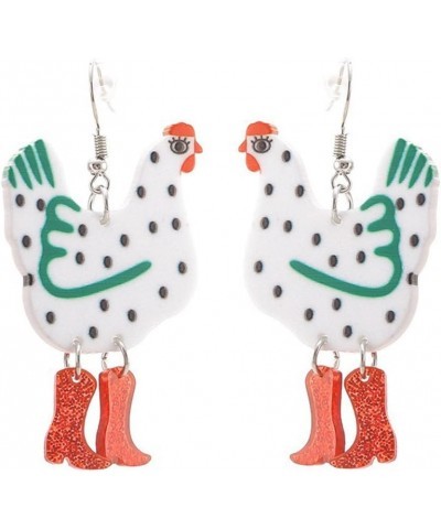 Cute Acrylic Animal Drop Earrings Funny Colorful Boots Chicken Hen Duck Goose Drop Dangle Earrings for Women Girls Jewelry Gi...