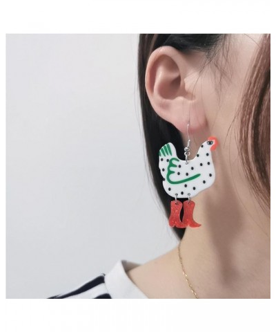 Cute Acrylic Animal Drop Earrings Funny Colorful Boots Chicken Hen Duck Goose Drop Dangle Earrings for Women Girls Jewelry Gi...