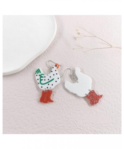 Cute Acrylic Animal Drop Earrings Funny Colorful Boots Chicken Hen Duck Goose Drop Dangle Earrings for Women Girls Jewelry Gi...