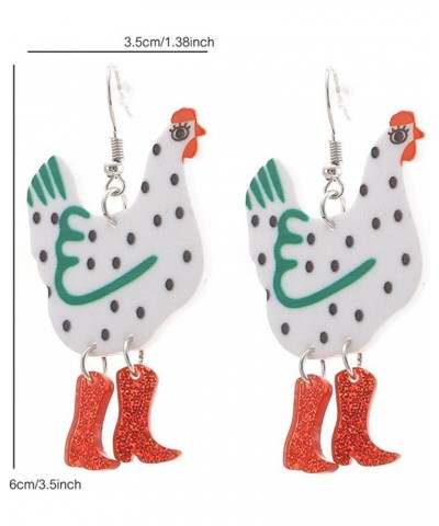 Cute Acrylic Animal Drop Earrings Funny Colorful Boots Chicken Hen Duck Goose Drop Dangle Earrings for Women Girls Jewelry Gi...