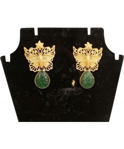 Indian Bollywood Artistic large stud designer Earrings jewelry in Gold or Silver Tone For Women. DK29 Green $11.59 Earrings