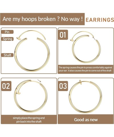 12Pairs Clip On Hoop Earrings for Women Multisize Fake Hoop Earrings Non Piercing Earrings Clip Spring Hoop Earrings For Non-...