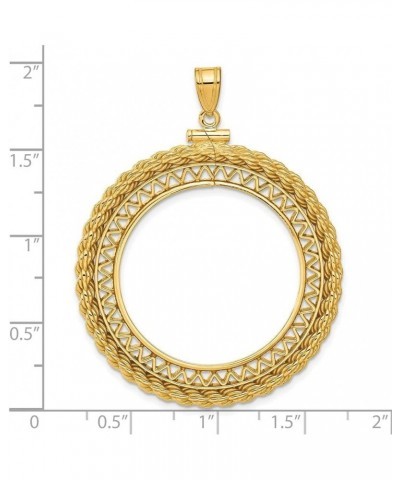 Gold Coin Mounting | Mexican 20 Peso coins | 27.5mm | Screw Top | Plain Reeded Edge and Rope Style Bezel Frames | Solid 14K G...