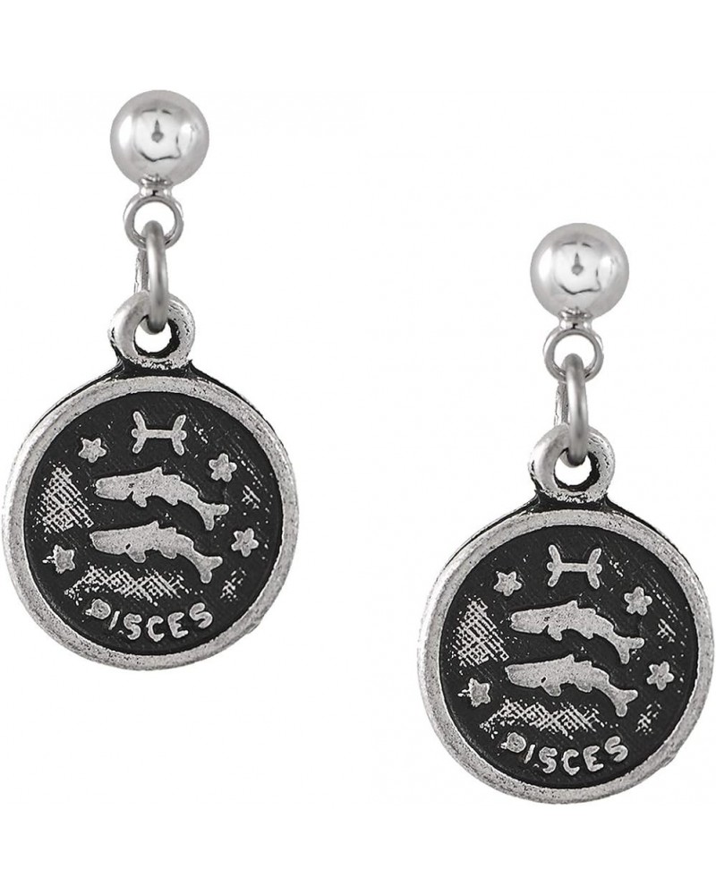 Your Zodiac Sign Dangling Disc Earrings Pisces $8.39 Earrings