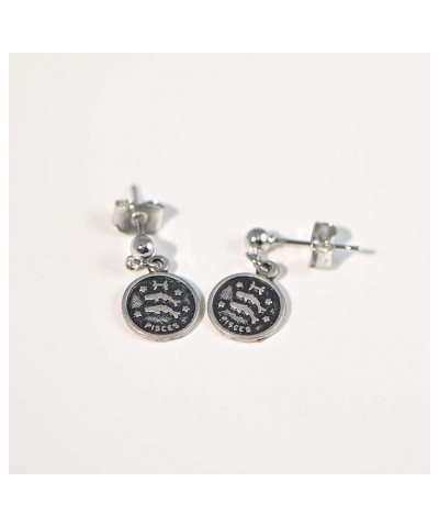 Your Zodiac Sign Dangling Disc Earrings Pisces $8.39 Earrings