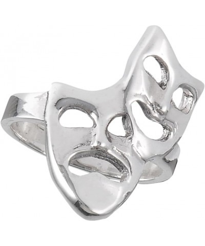 Happy Sad Comedy Tragedy Mask Face Ring New .925 Sterling Silver Band Sizes 6-10 $14.86 Rings