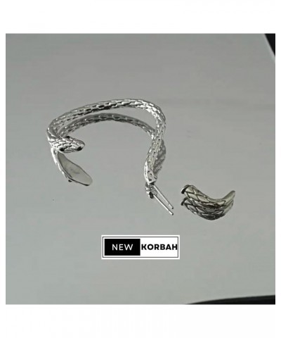 Snake Cuff Earring for Women Men Gothic Silver Snake Shape Earrings Punk Snake Stud Snake Ear Cuff for Girls Medusa Jewelry R...