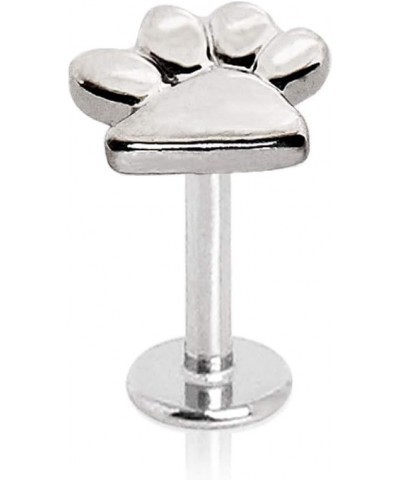 Amelia Fashion 16 Gauge Puppy Paw Print Externally Threaded Labret/Monroe/Ear Cartilage Stud 316L Surgical Steel (Steel) $9.4...