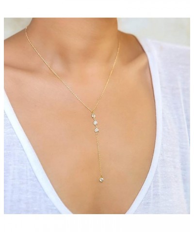 Exquisite Czech Drill Y-shaped Lariat Necklace.Gold And Silver Chain Glass Crystal Pendant Necklace,Wedding Bridal Woman Jewe...