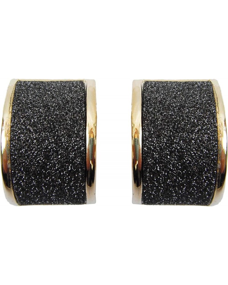 18k Gold Plated Square Rainbow Multicolor Glitter Omega Back Earrings Black $10.02 Earrings