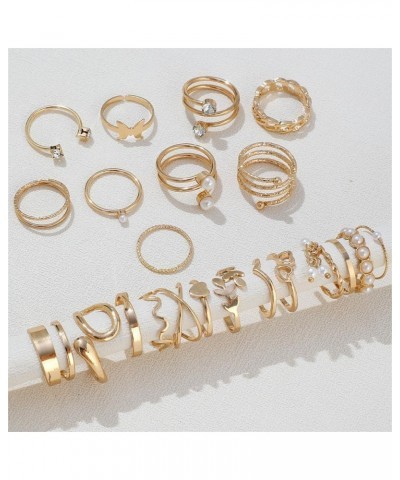 Boho Retro Stackable Rings Sets for Teens Girls Women Rhinestone Knuckle Joint Finger Kunckle Nail Ring Sets N:F $7.27 Rings