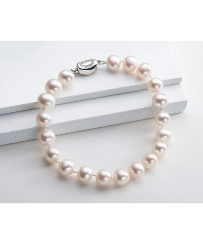 Freshwater Cultured Pearl Bracelet White Pearl All Shape Clasp Strand Bracelets for Women Jewelry Gift Size: 6-7mm/7-8mm/8-9m...