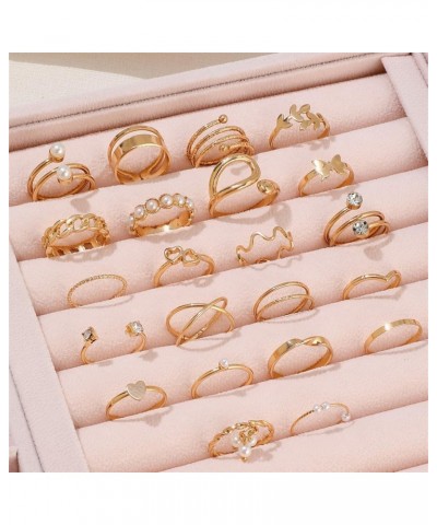 Boho Retro Stackable Rings Sets for Teens Girls Women Rhinestone Knuckle Joint Finger Kunckle Nail Ring Sets N:F $7.27 Rings