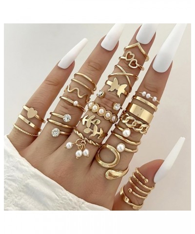 Boho Retro Stackable Rings Sets for Teens Girls Women Rhinestone Knuckle Joint Finger Kunckle Nail Ring Sets N:F $7.27 Rings