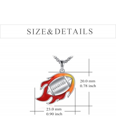 Sport Necklace Sterling Silver Never Give Up I Can Do All Things Pendant Jewelry Sport Gifts for Women Men Boys Girls Footbal...