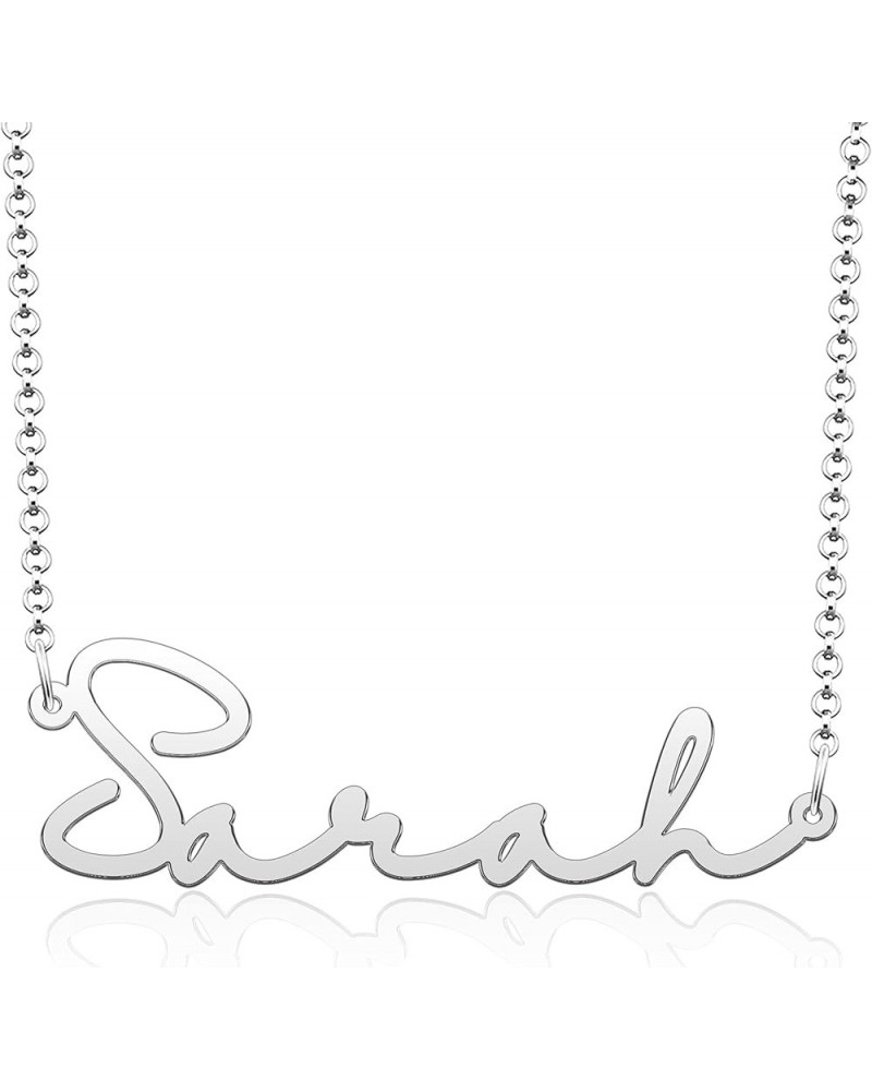 Name Necklace Personalized Gold Custom Name Plate Necklace Sterling Silver Sarah-silver $19.37 Necklaces