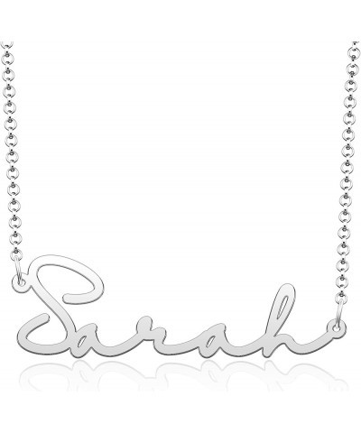 Name Necklace Personalized Gold Custom Name Plate Necklace Sterling Silver Sarah-silver $19.37 Necklaces