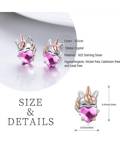 Hypoallergenic Unicorn Earrings for Girls Women 925 Sterling Silver Cute Animal Small Stud Earrings Unicorn Jewelry Gifts for...