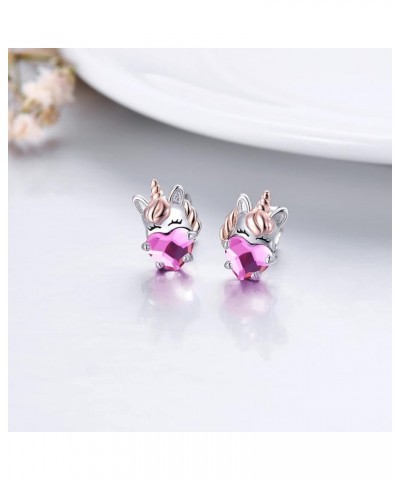 Hypoallergenic Unicorn Earrings for Girls Women 925 Sterling Silver Cute Animal Small Stud Earrings Unicorn Jewelry Gifts for...